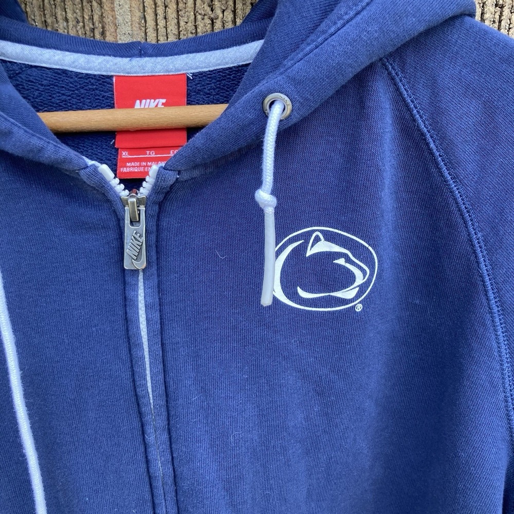 Penn State Nittany Lions Men's XL Nike Hoodie Comfy Blue Zip Up Vtg Leisure Soft
